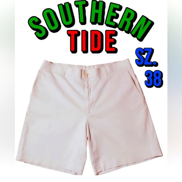 Southern Tide Khaki Flat Front Shorts Sz.38 - Picture 1 of 11
